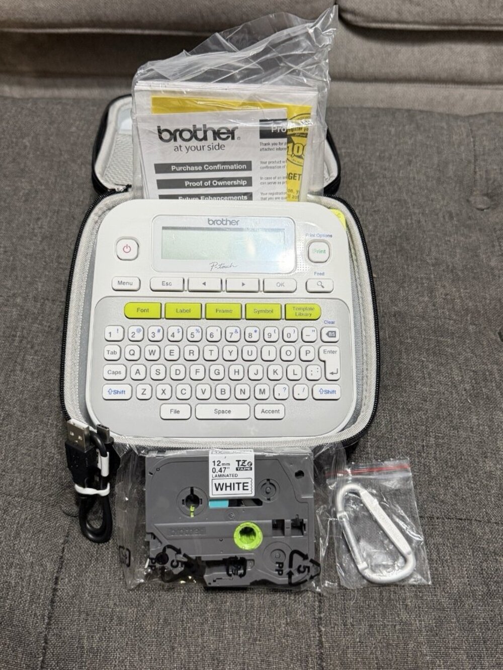 Brother P-Touch PT-D210 Label Maker Used 2 Tape Rolls